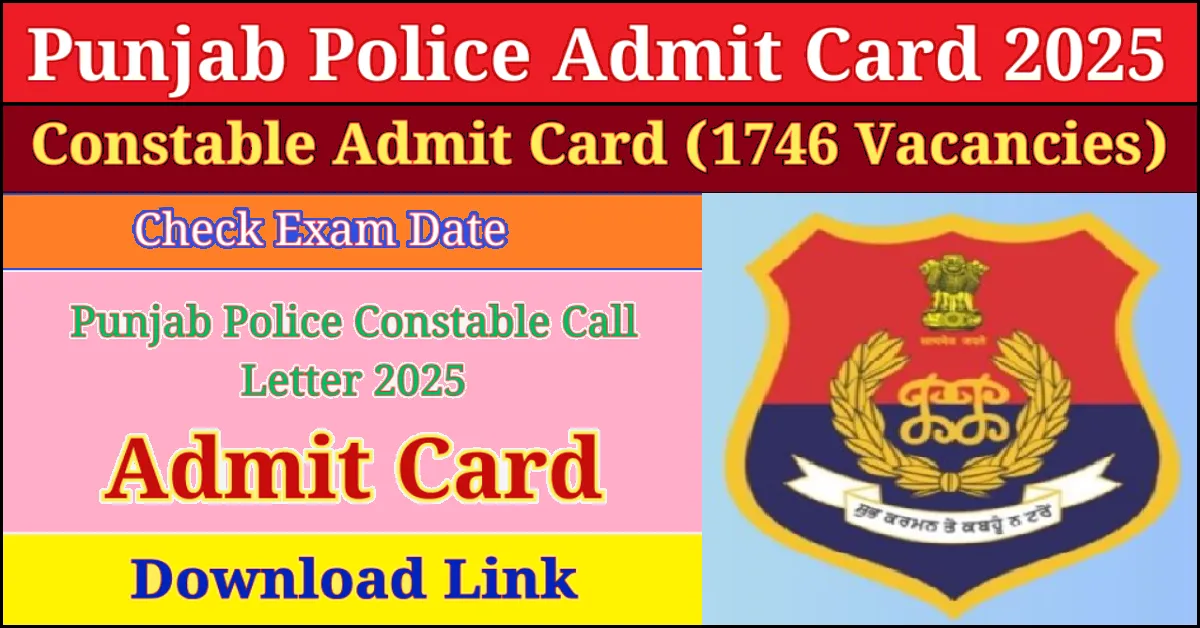 Punjab Police Constable Admit Card
